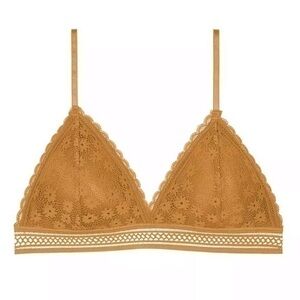 Lace bralette padded yellow adjustable straps